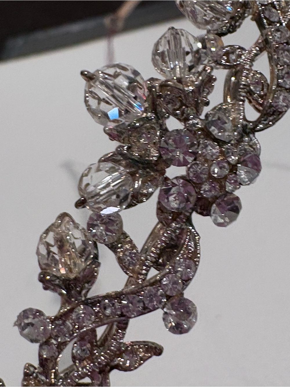 Crystal Clear Floral Silver-Tone Headband Tiara